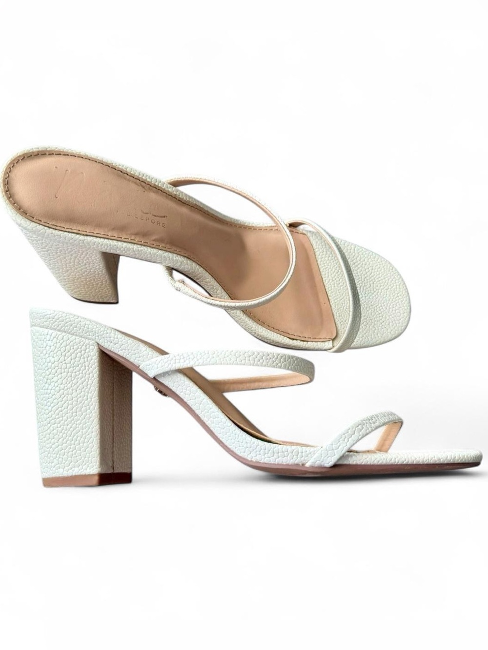 Nanette Lepore Mia Block Sandals white - minimalist quiet luxury timeless